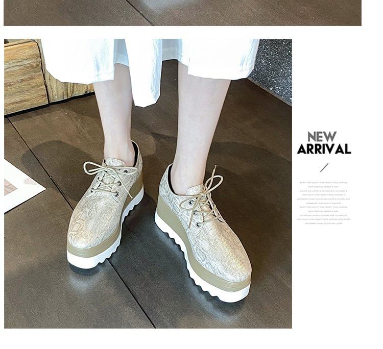 Lace-Up Platform Derby Shoes