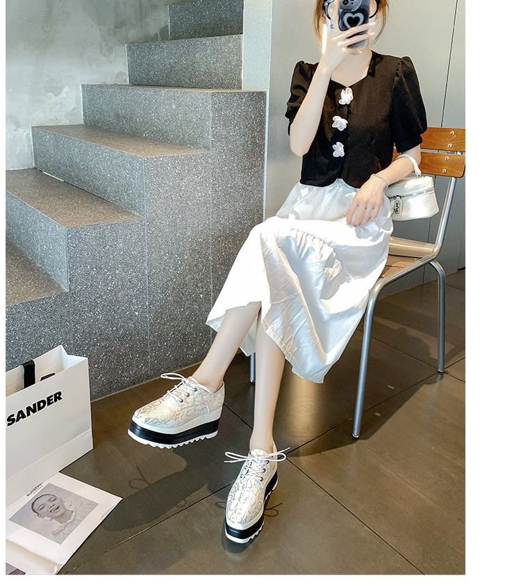 Lace-Up Platform Derby Shoes