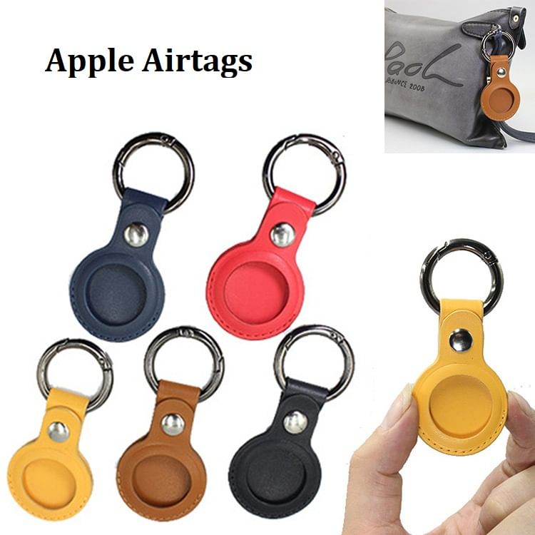 Faux Keyring Leather Holder AirTag