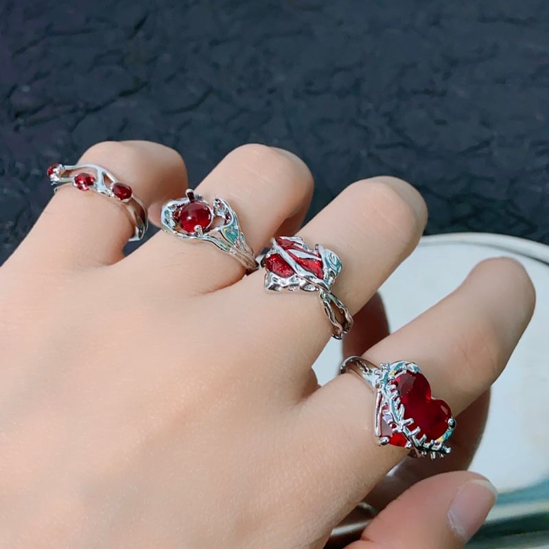 Gemstone Ring Irregular Open