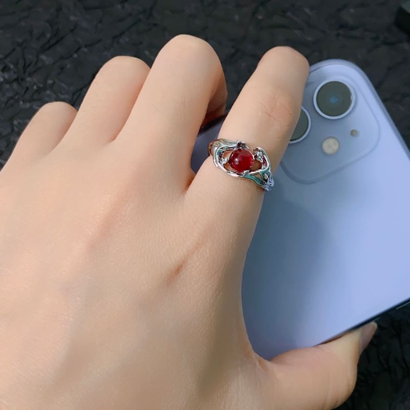 Gemstone Ring Irregular Open