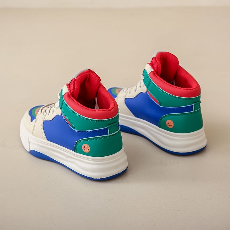 Color Block Sneakers High Top