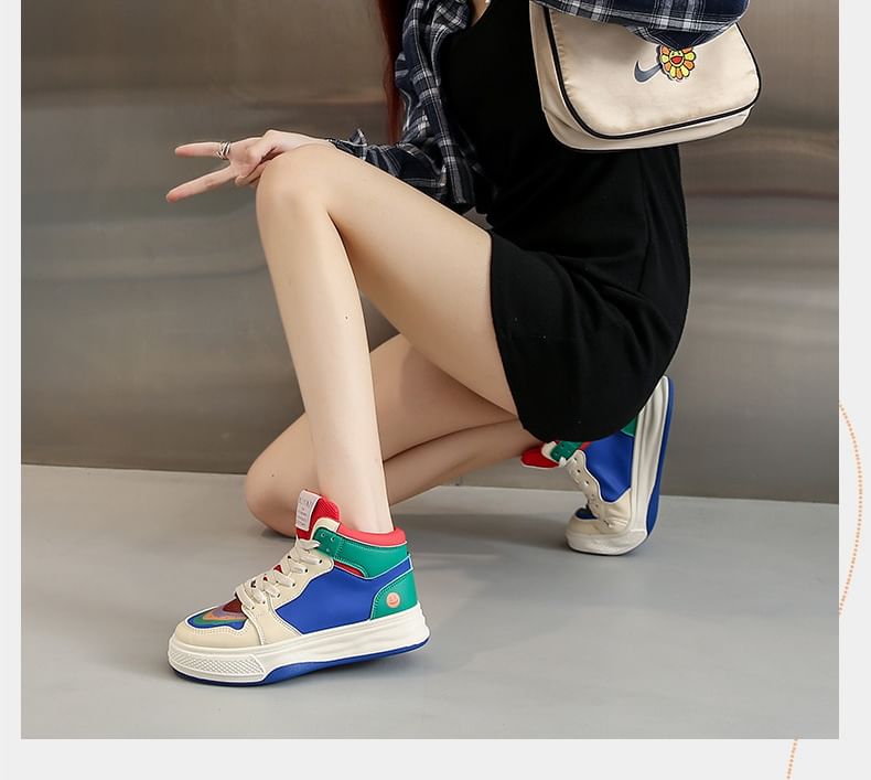 Color Block Sneakers High Top