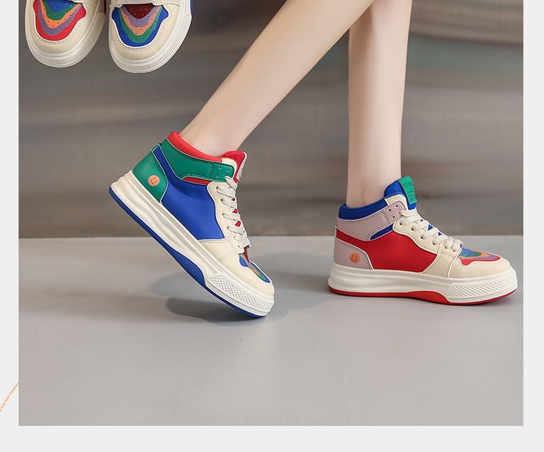 Color Block Sneakers High Top