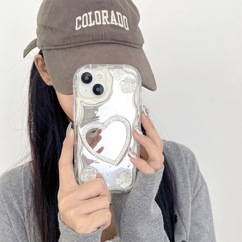 Case Mirrored Phone Heart