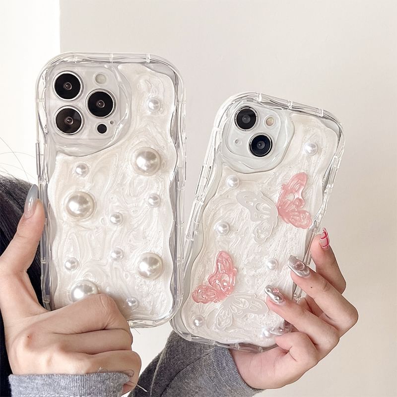 Pearl Case Faux Butterfly Phone