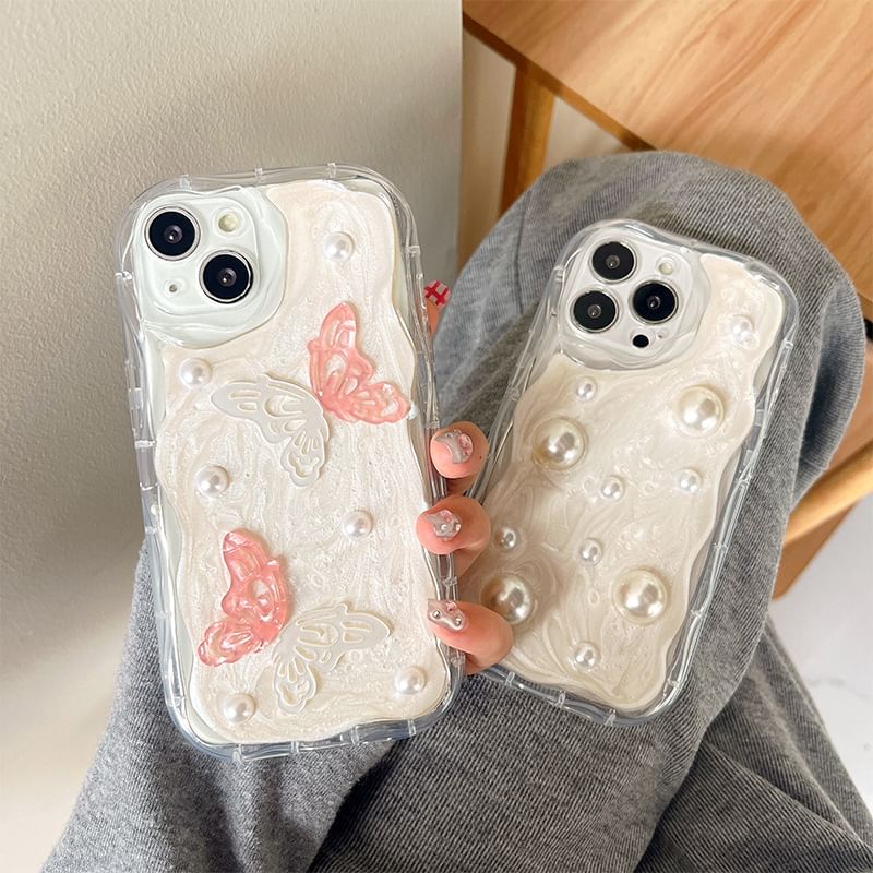 Pearl Case Faux Butterfly Phone