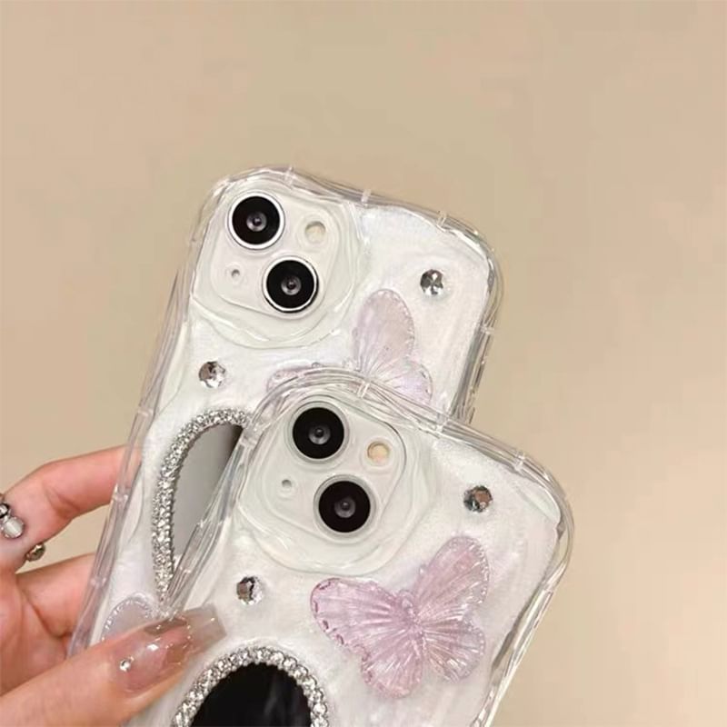 Butterfly Heart Phone Mirrored Case