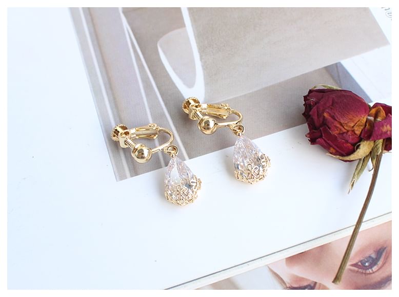 Drop Alloy Rhinestone Earring