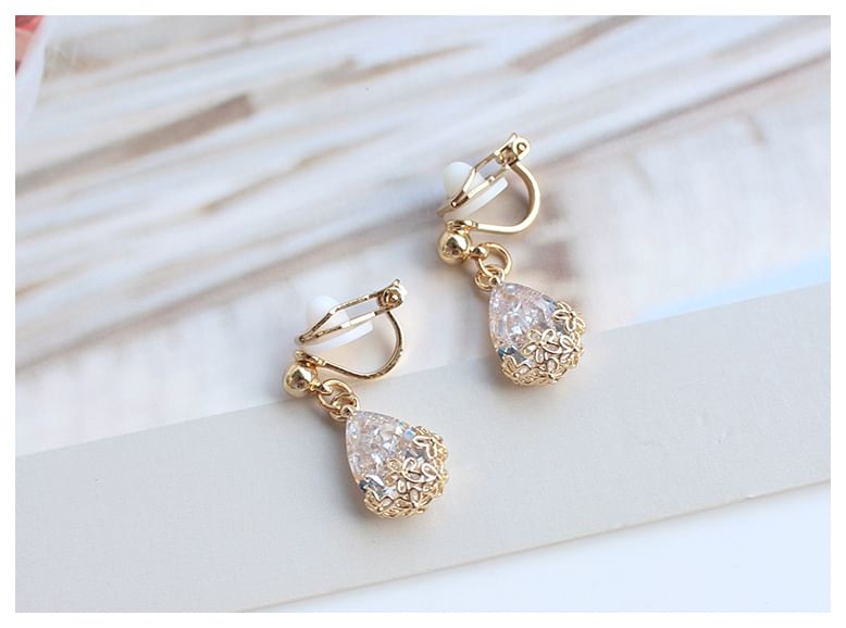 Drop Alloy Rhinestone Earring