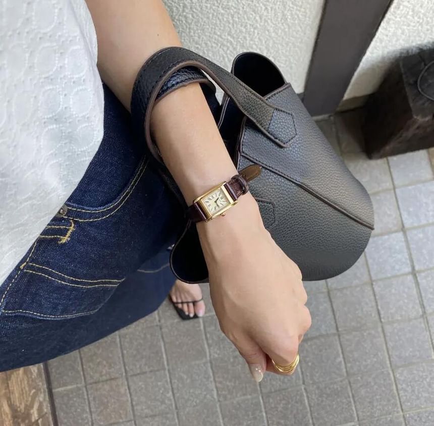 Bag Faux Leather Plain Bucket