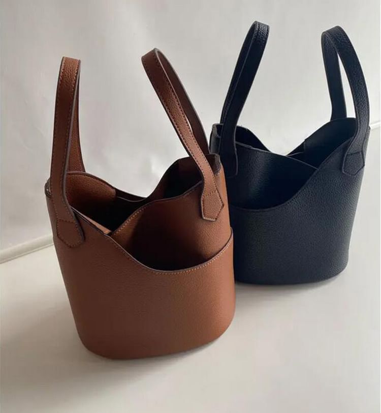 Bag Faux Leather Plain Bucket