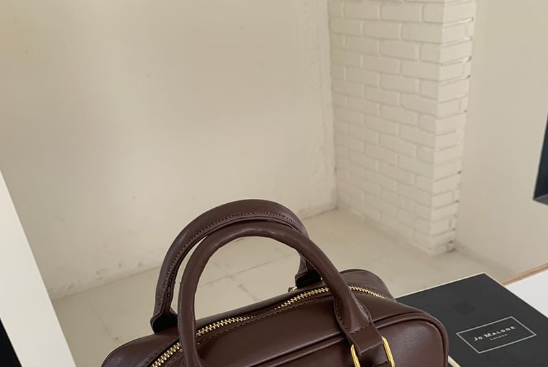 Faux Bag Crossbody Top Leather Plain Handle