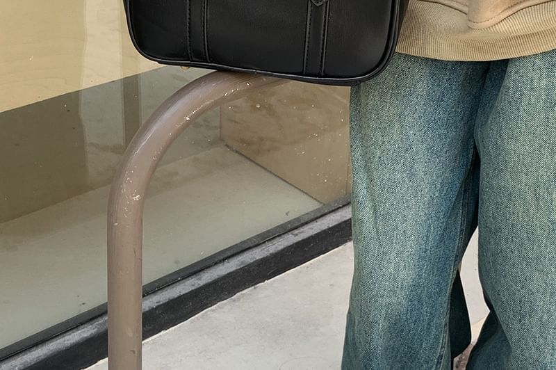 Faux Bag Crossbody Top Leather Plain Handle