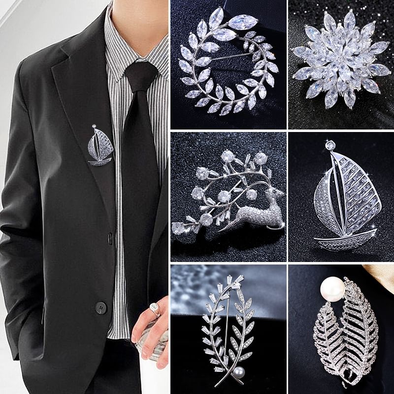 Rhinestone Alloy Brooch (Various Designs)