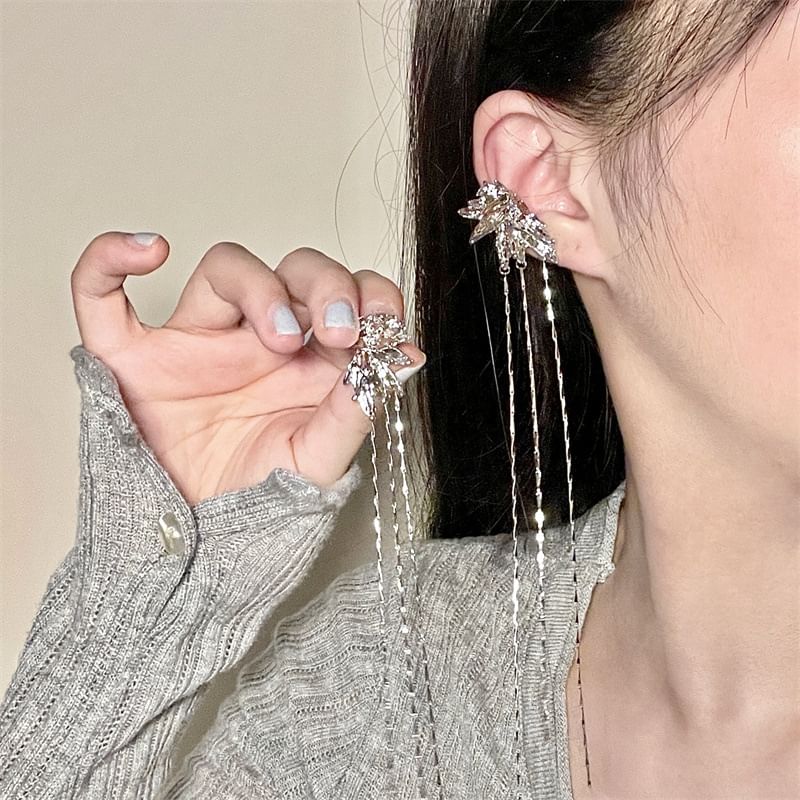 Butterfly Alloy Cuff Threader Earring