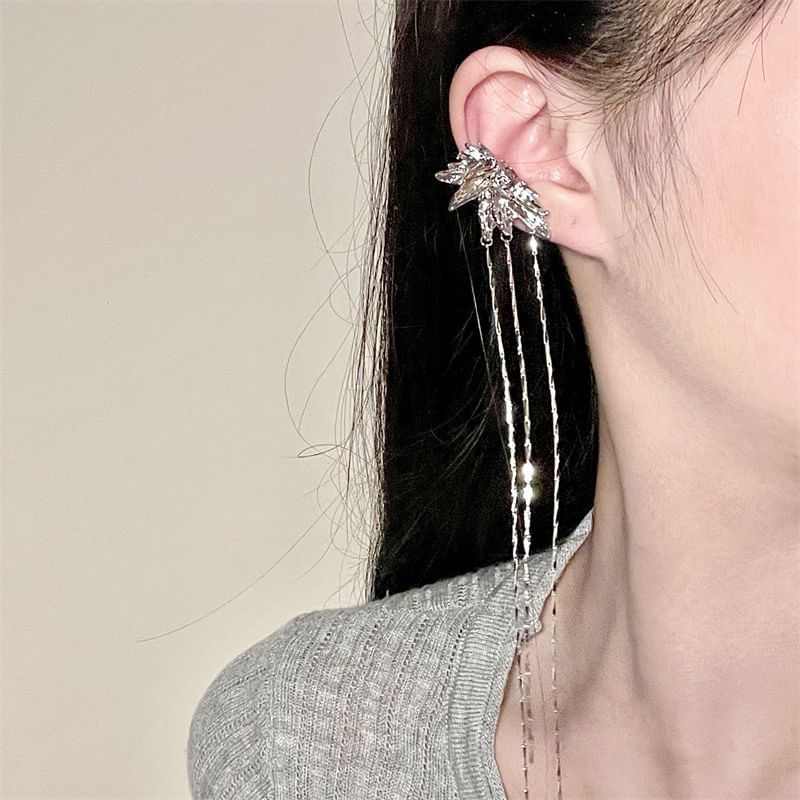Butterfly Alloy Cuff Threader Earring