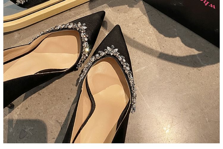 Pumps Stiletto Rhinestone Pointy Heel