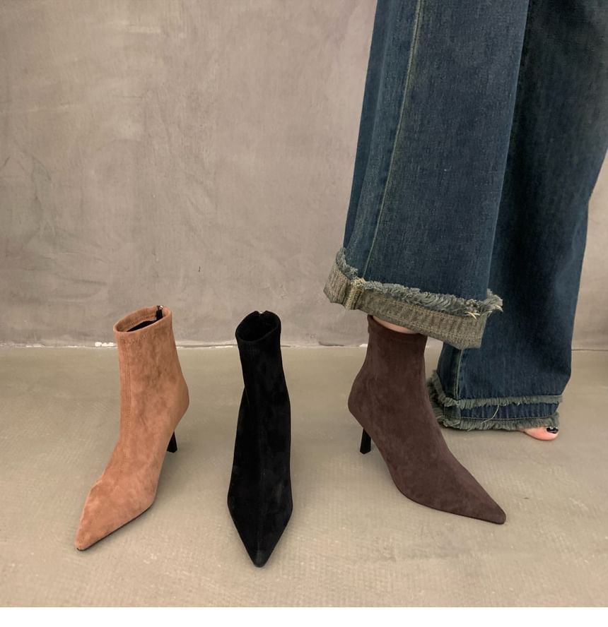 Pointy High Heel Short Boots