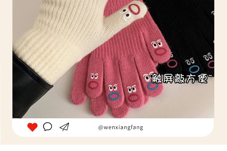 Print Cartoon Gloves Knit Touchscreen