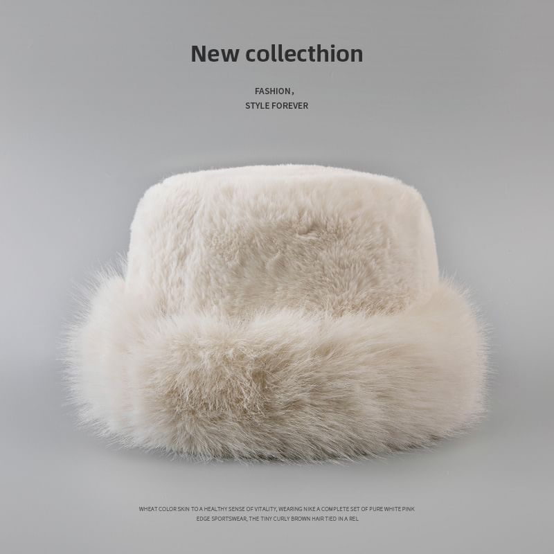 Fur Hat Faux Plain