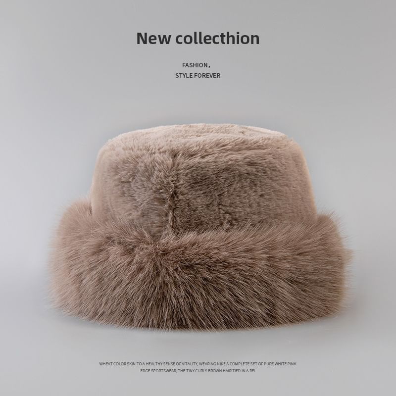 Fur Hat Faux Plain