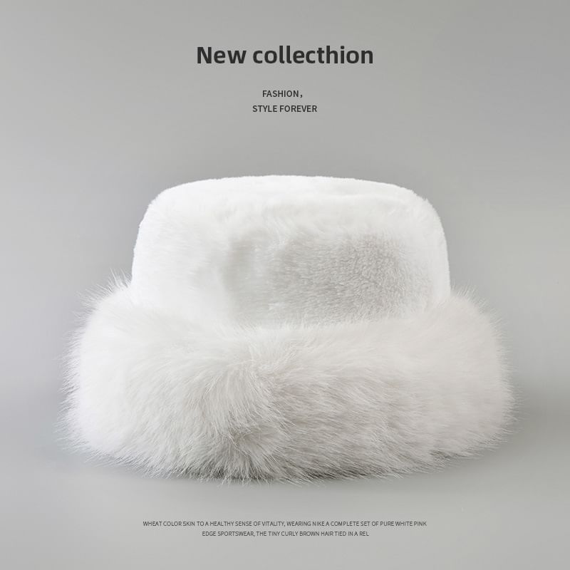 Fur Hat Faux Plain