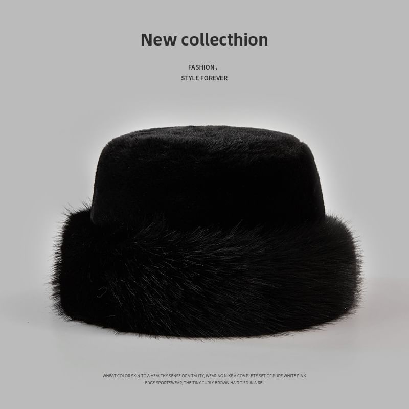 Fur Hat Faux Plain