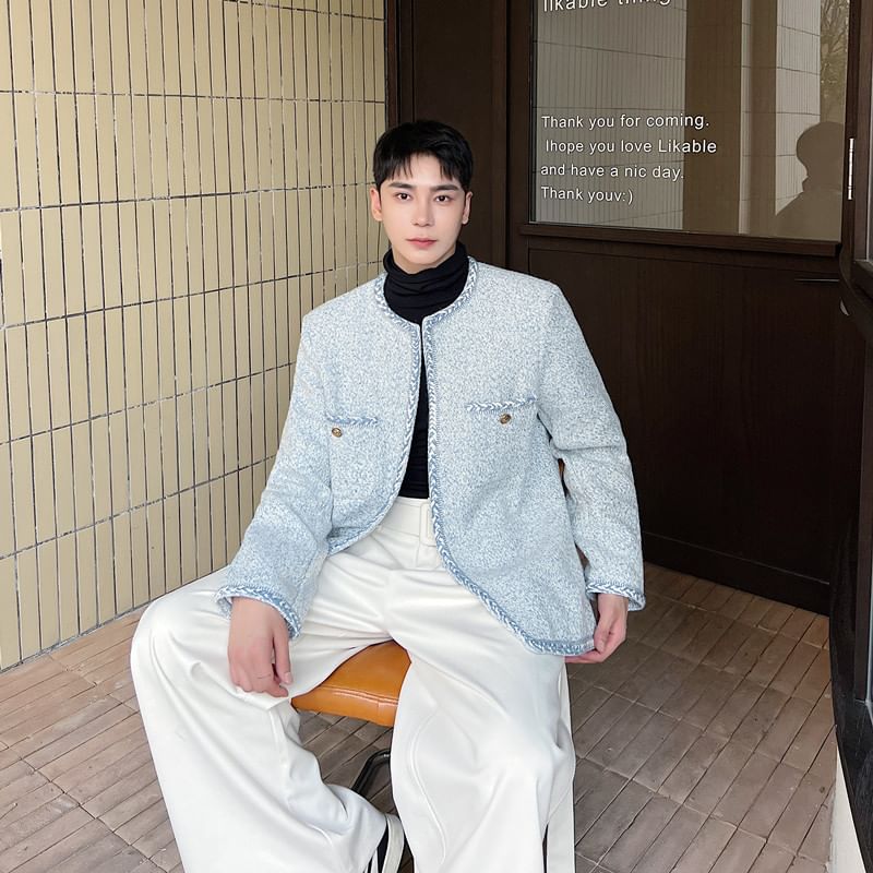 Tweed Open Front Jacket