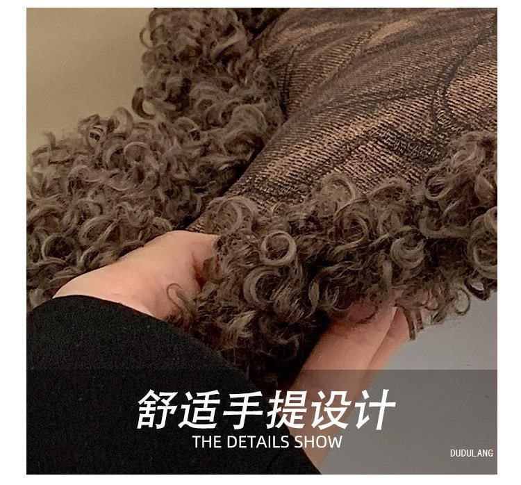 Fluffy Trim Tote Bag Star