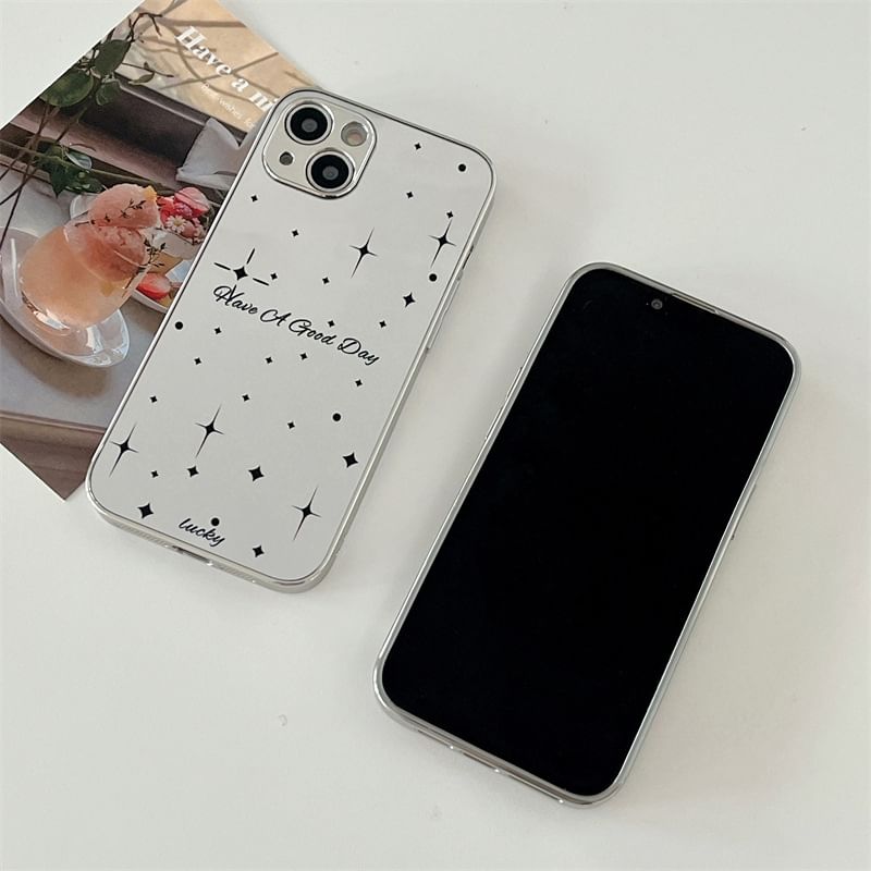 Rhinestone Phone Heart Case Mirrored