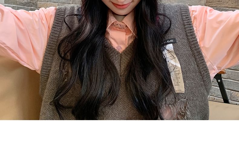 Applique Beanie Lettering Rabbit Knit Ear