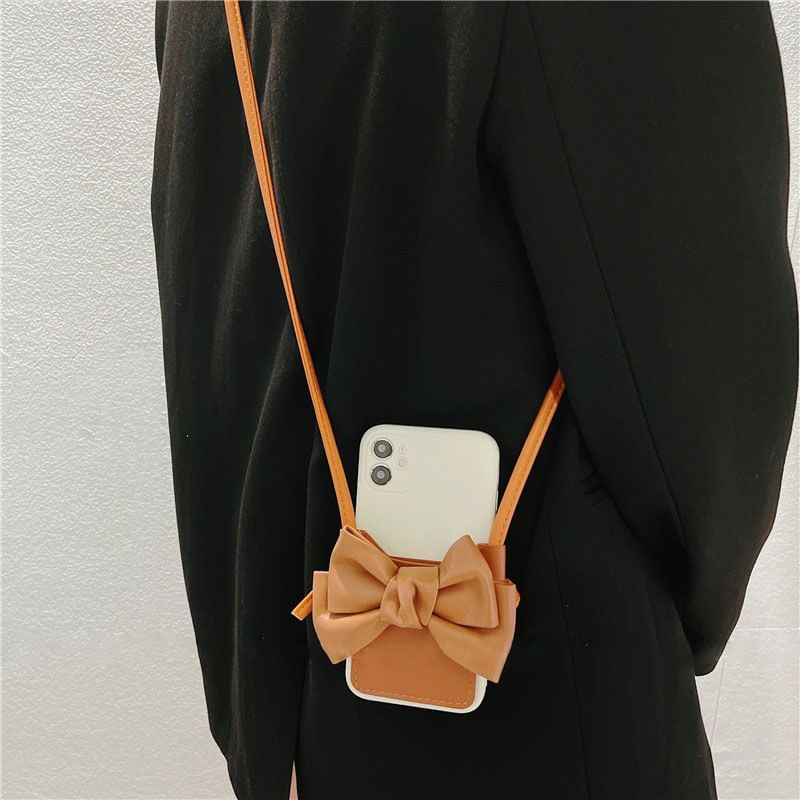 Leather Faux Bow Phone Case