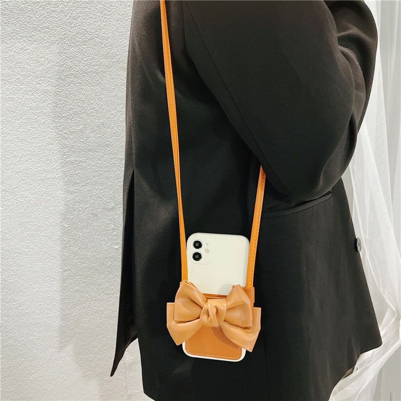 Leather Faux Bow Phone Case