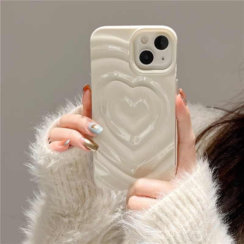 Case Phone Textured Heart