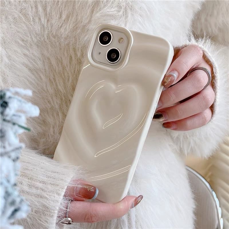 Case Phone Textured Heart