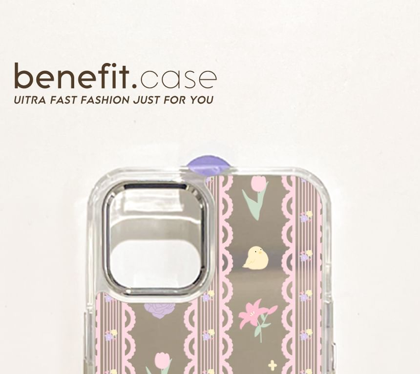 Case Mirrored Phone Lace Floral Print