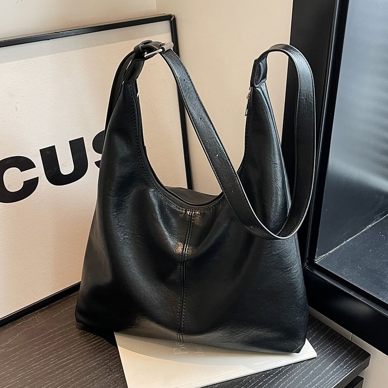 Faux Plain Bag Leather Tote