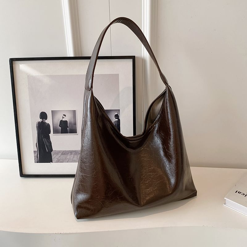 Leather Tote Faux Bag Plain