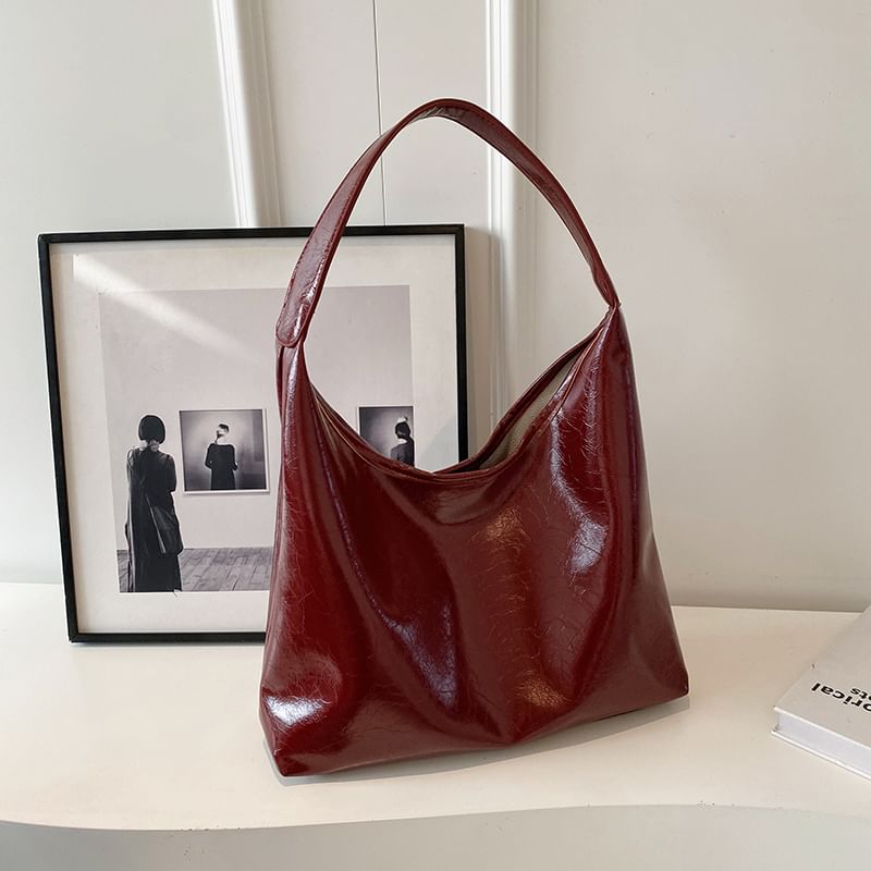 Leather Tote Faux Bag Plain