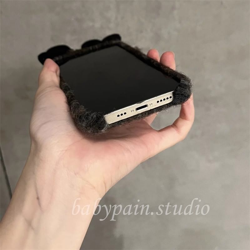 Bow Case Floral Phone Chenille