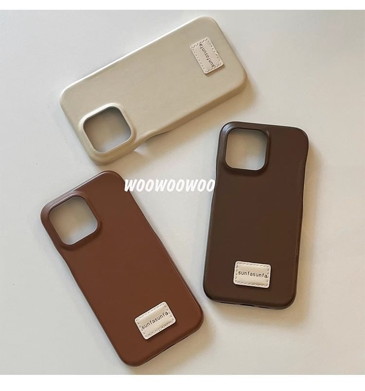 Leather Phone Faux Applique Case Lettering