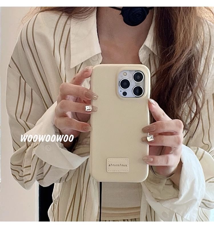 Leather Phone Faux Applique Case Lettering