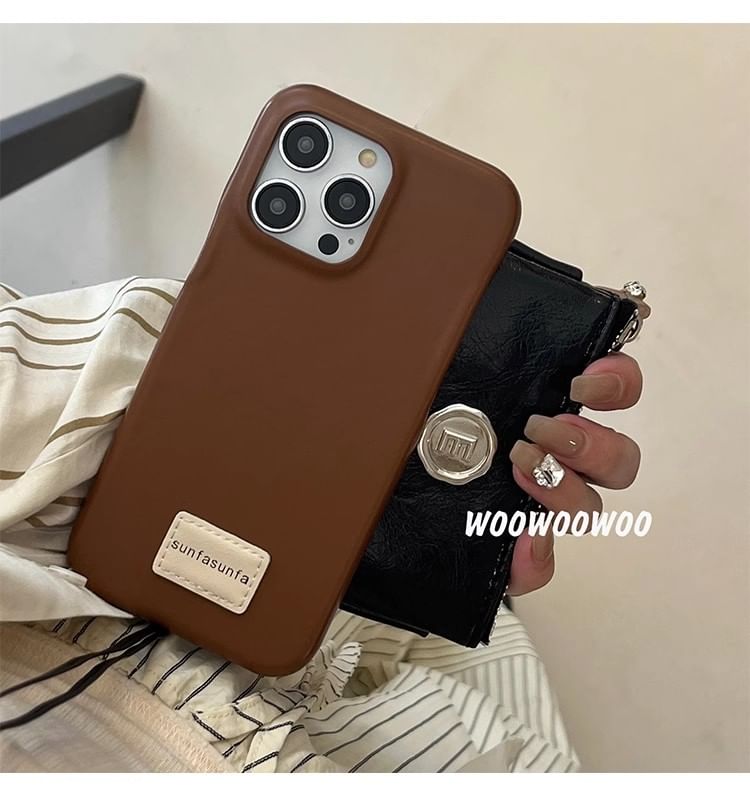 Leather Phone Faux Applique Case Lettering