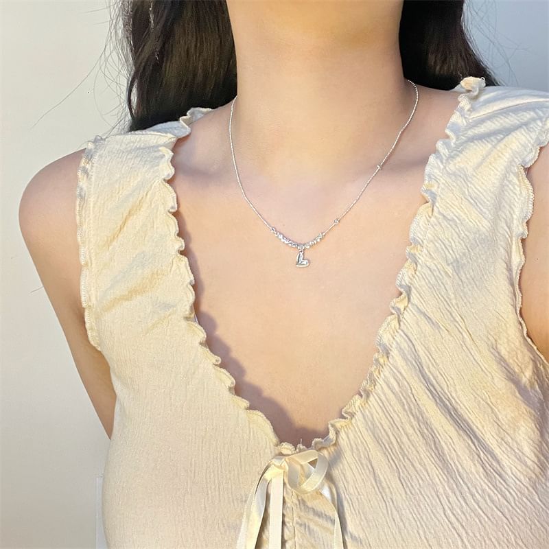 Necklace Pendant Heart Beaded