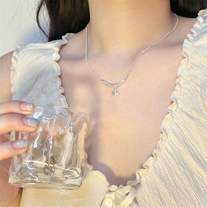 Necklace Pendant Heart Beaded