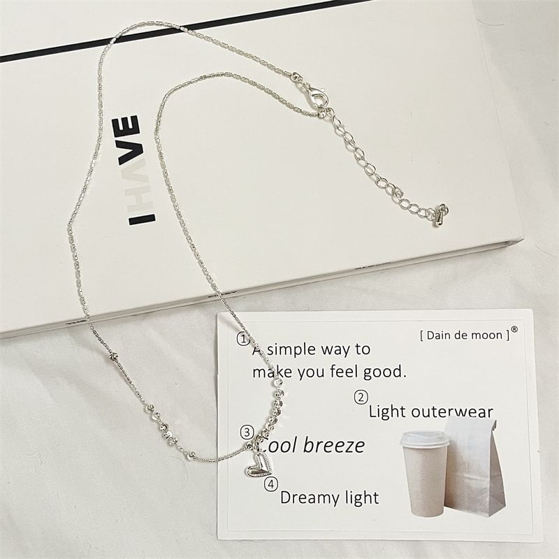 Necklace Pendant Heart Beaded