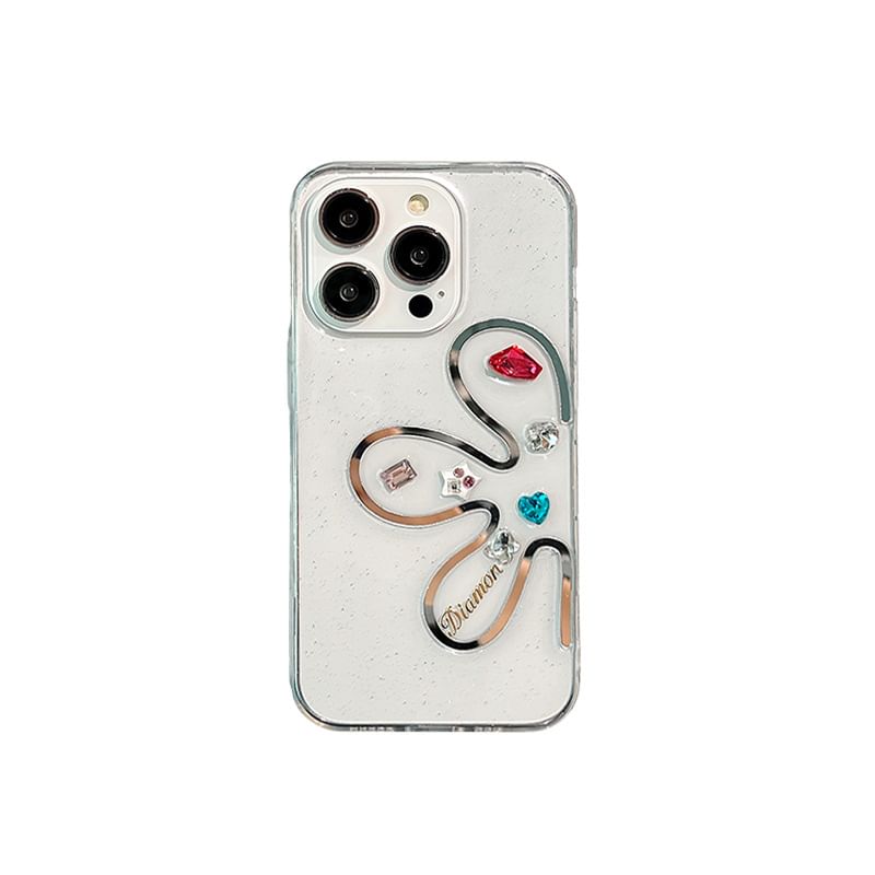 Floral Rhinestone Case Phone