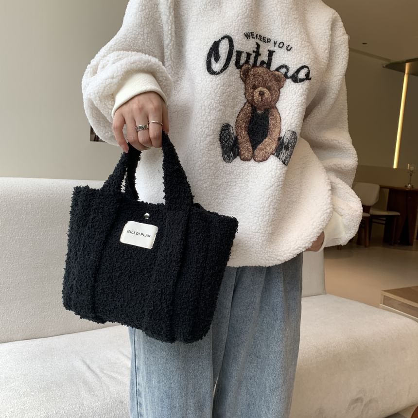 Bag Crossbody Plain Tote Fleece