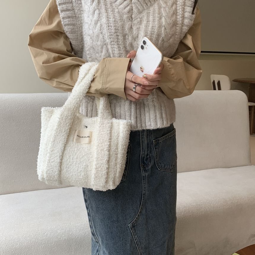 Bag Crossbody Plain Tote Fleece